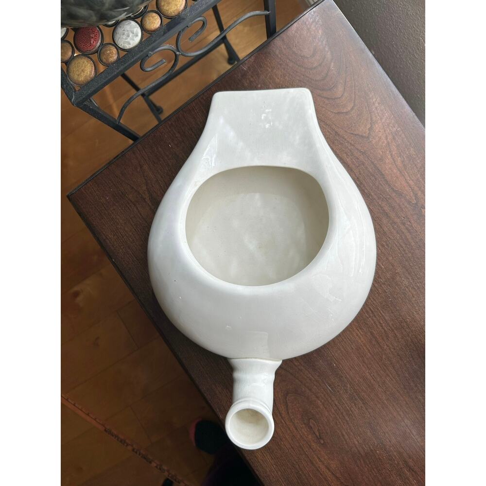 Antique Edwin Knowles White Porcelain Slipper Bedpan Urinal
